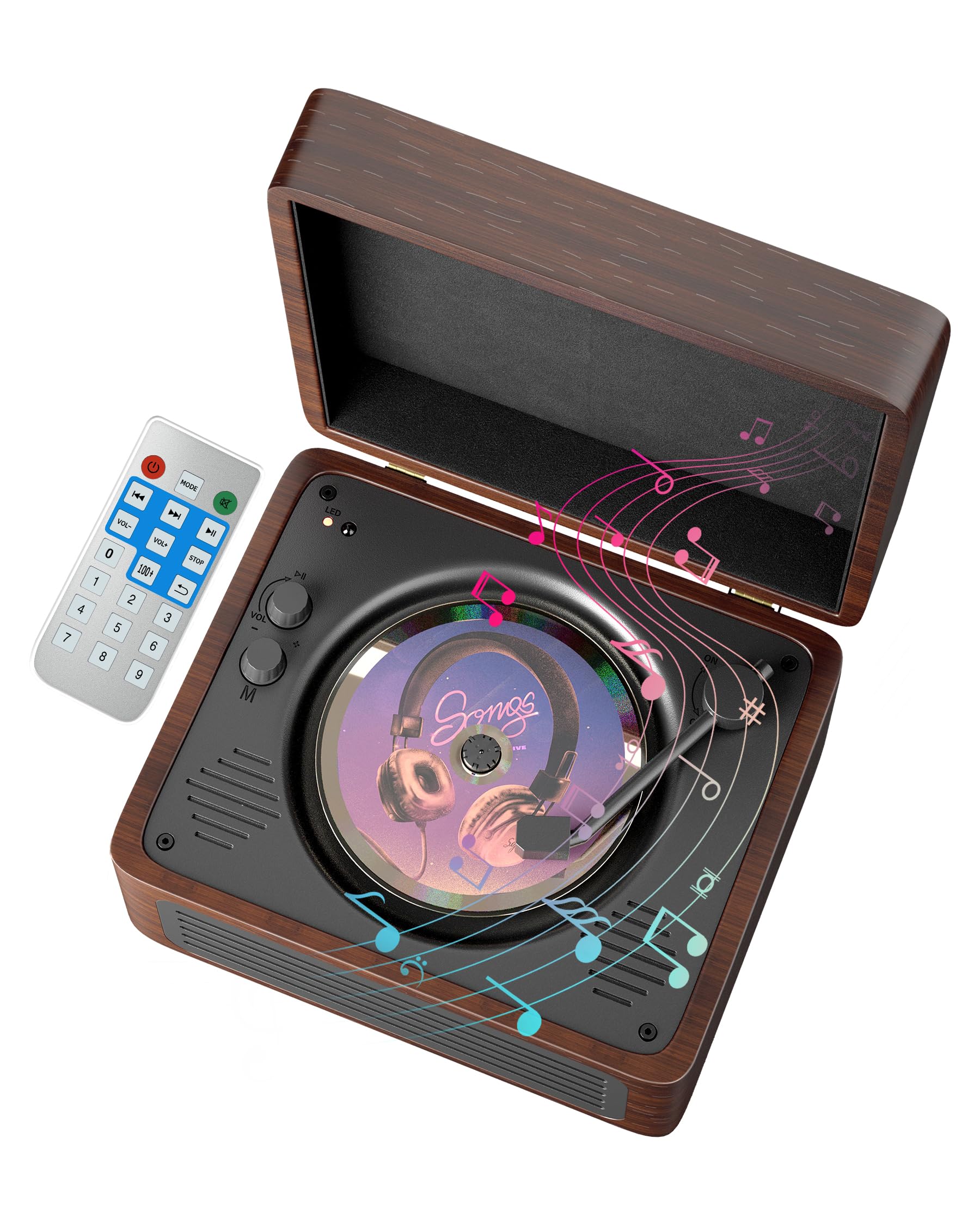 

Hoshikou Denpa CD-плеєр Bluetooth-приймач Музичний плеєр Портативний CD-програвач Стереодинамік Багатофункціональний Сумісний із настільним типом 2000 мАг