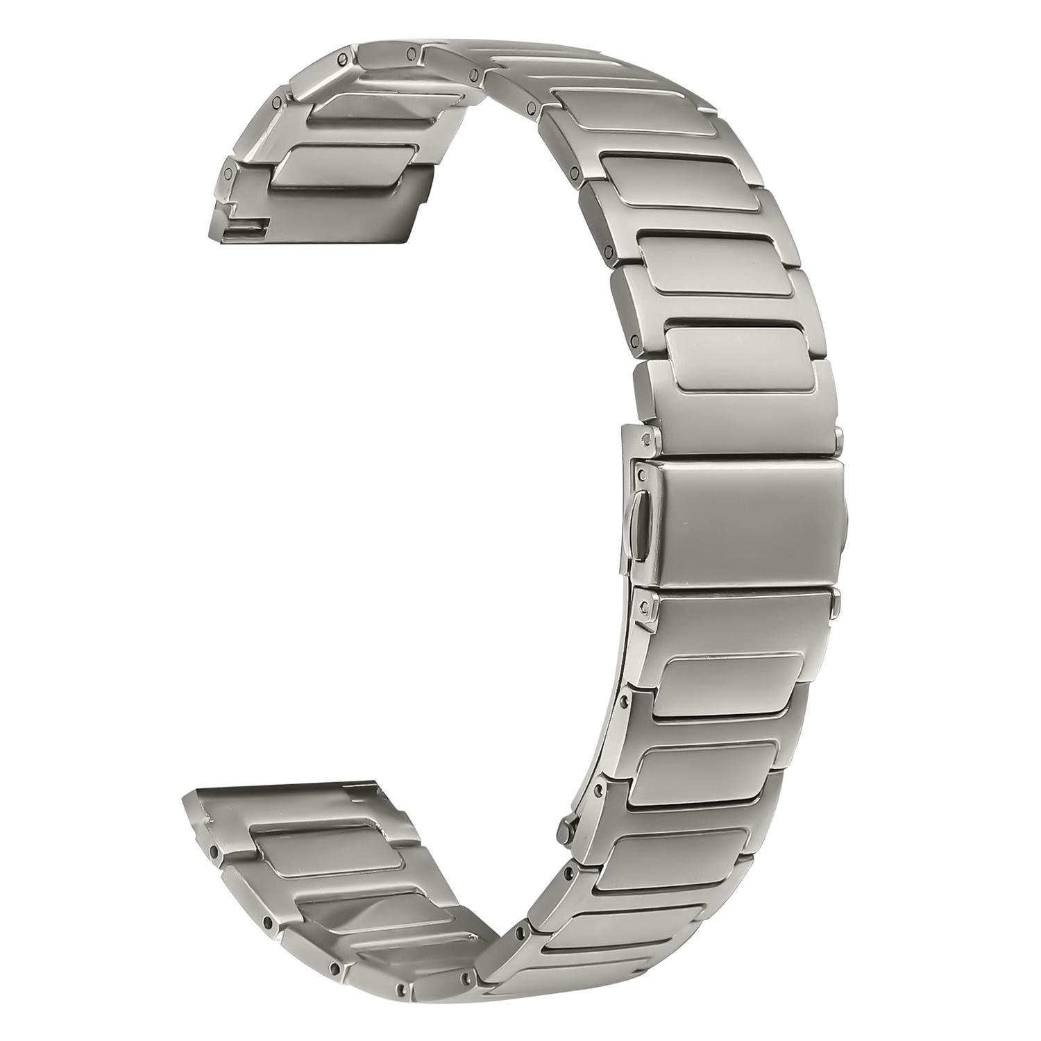 

For Honor MagicWatch 2 46mm Watch Band Adjustable Titanium Color Stainless Steel Metal Watch Strap As shown A