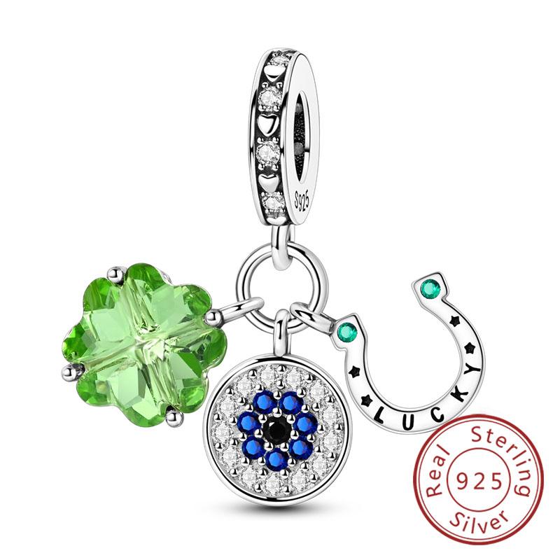 New Original Copper Charms Beads Pendant Owl Bow Round Simple Zircon Beads For Women Fine Jewelry Making