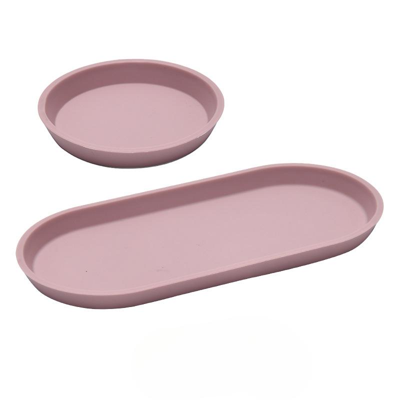 

Silicone Storage Tray for Bathroom KitchenLiving Room Dressing Table KeysCosmetics and Rings рожевий