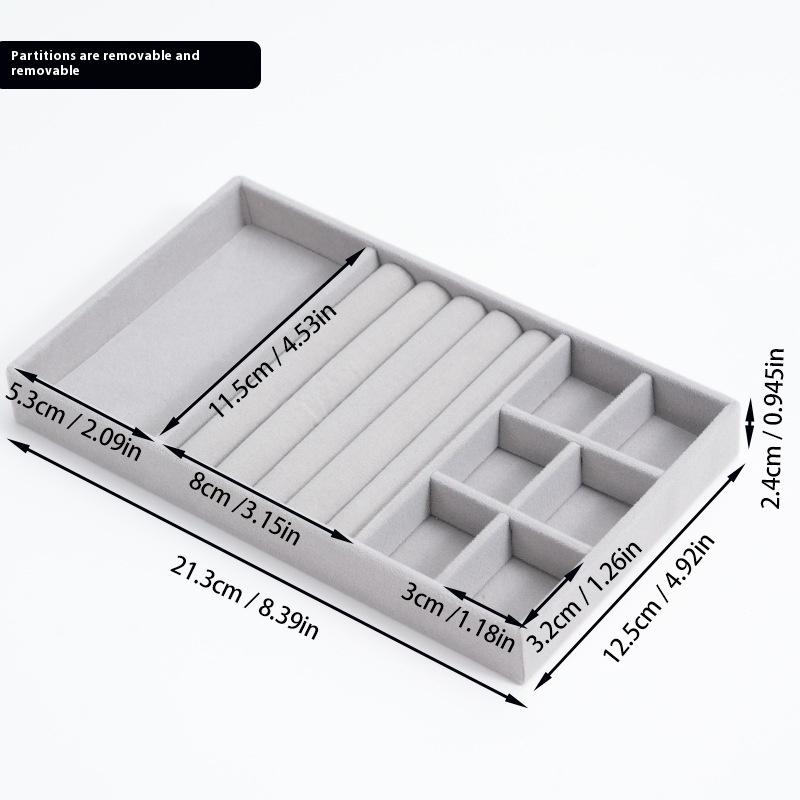 Sametová šperkovnice Náušnice Náhrdelník Prsten Náramek Stojan na vystavení šperků Zlatý podnos na šperky