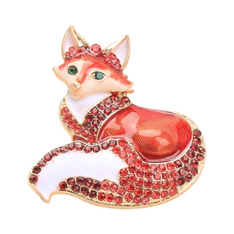 Elegant Enamel Animal Shaped Pin Brooch Including Colorful Rhinestones For Feminine Outfit Enhancement And Gift Giving