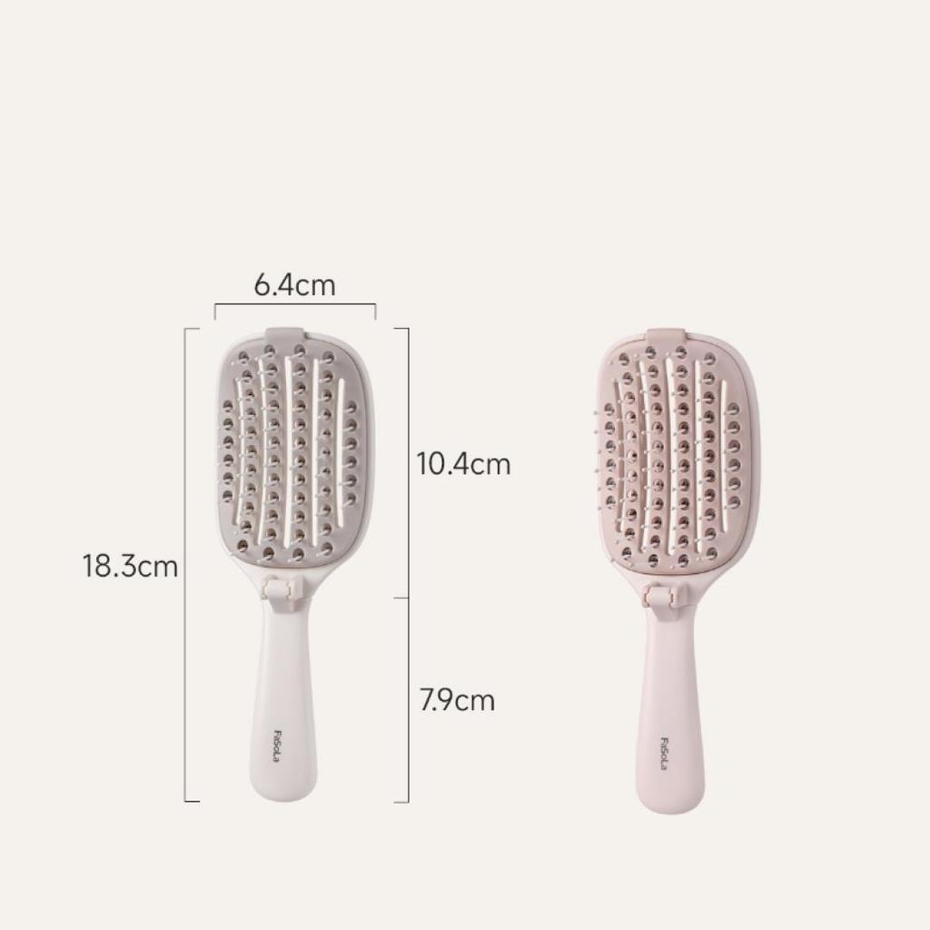 Foldable Travel Hair Brush Portable Detangler Comb Easy Clean Volumizing Styling Hair Tool for Home Use Compact Ribbed Comb with Massage Bristles