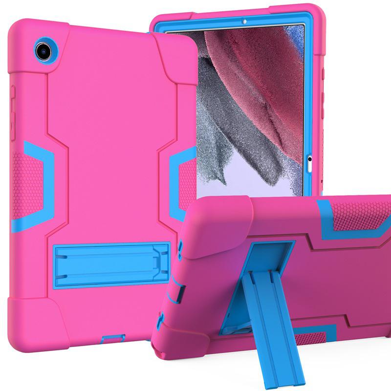 Color Block Protective Case for Samsung Tab A9 Plus - Silicone & PC Three-Proof Drop Protection