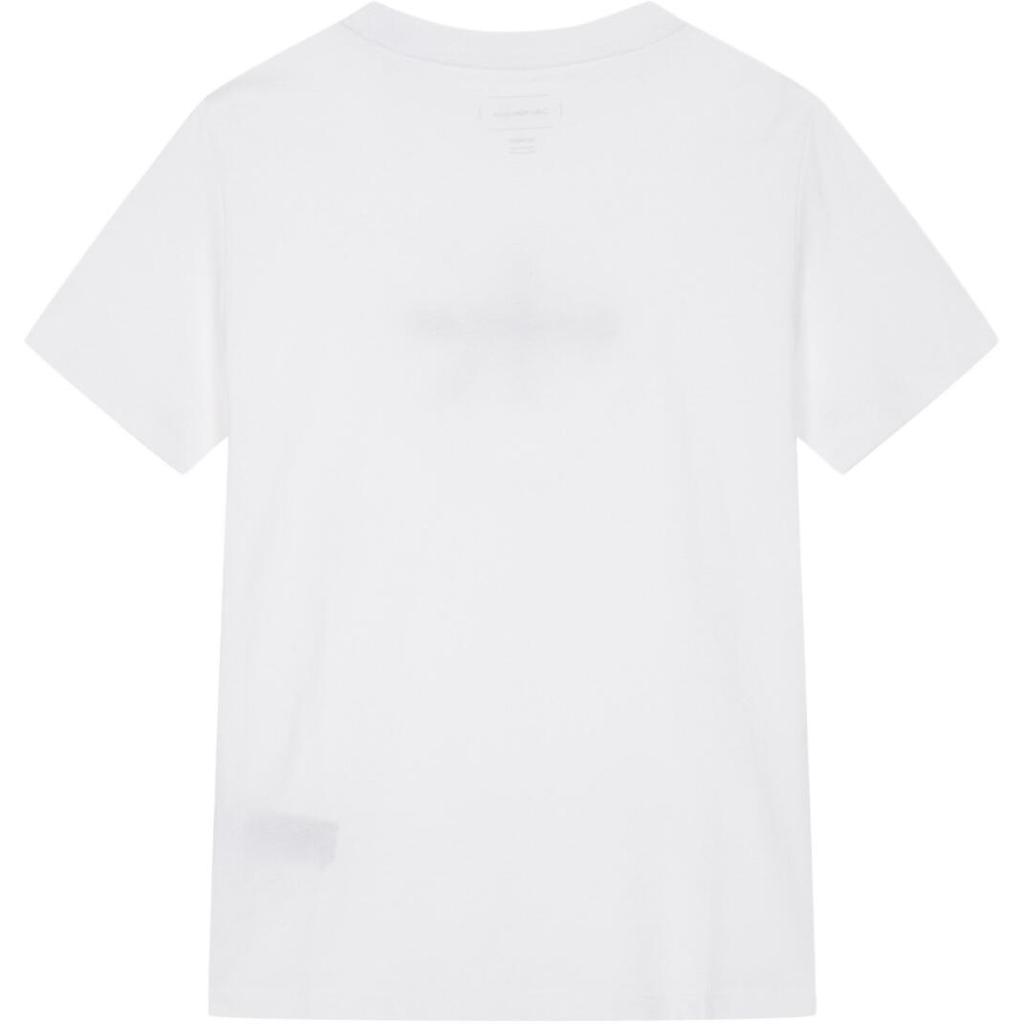 Calvin Klein Letter Logo Round Neck Short Sleeve Pullover T-Shirt Women Tops White 47B865G-YAA