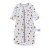 miracle baby" Pure Cotton Long‑Sleeve 3D Sleeping Bag with Animal Print, Center‑Opening, Breathable Summer Sleeping Bag for Children Aged 0–2 Years