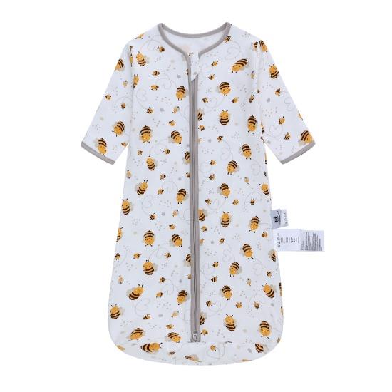 miracle baby" Pure Cotton Long‑Sleeve 3D Sleeping Bag with Animal Print, Center‑Opening, Breathable Summer Sleeping Bag for Children Aged 0–2 Years