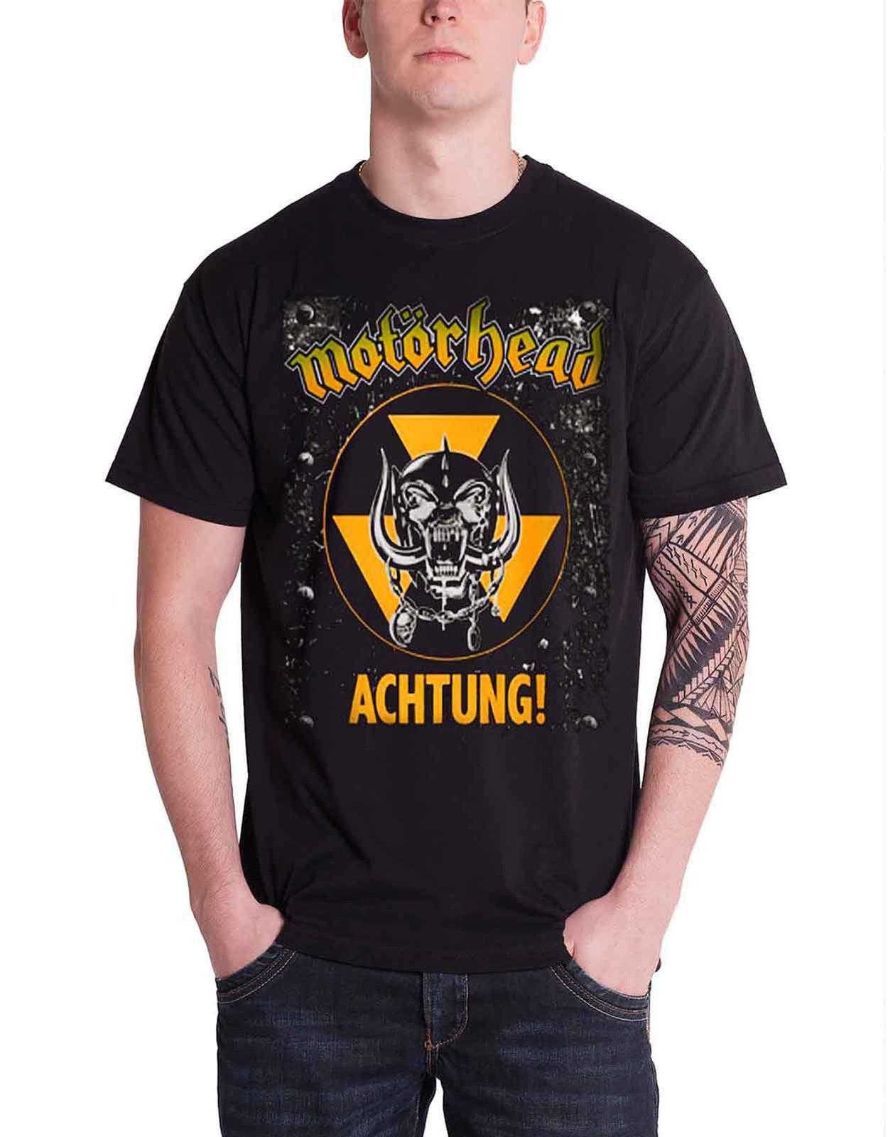Motorhead T Shirt Achtung Warpig England band logo mens black Official Unisex T-Shirt XXXXL