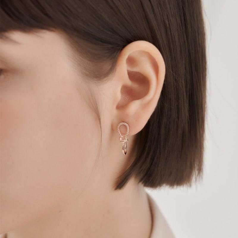 ELLE Jewelry 14K GF Cubic Point Knot Earrings ELGPEE567