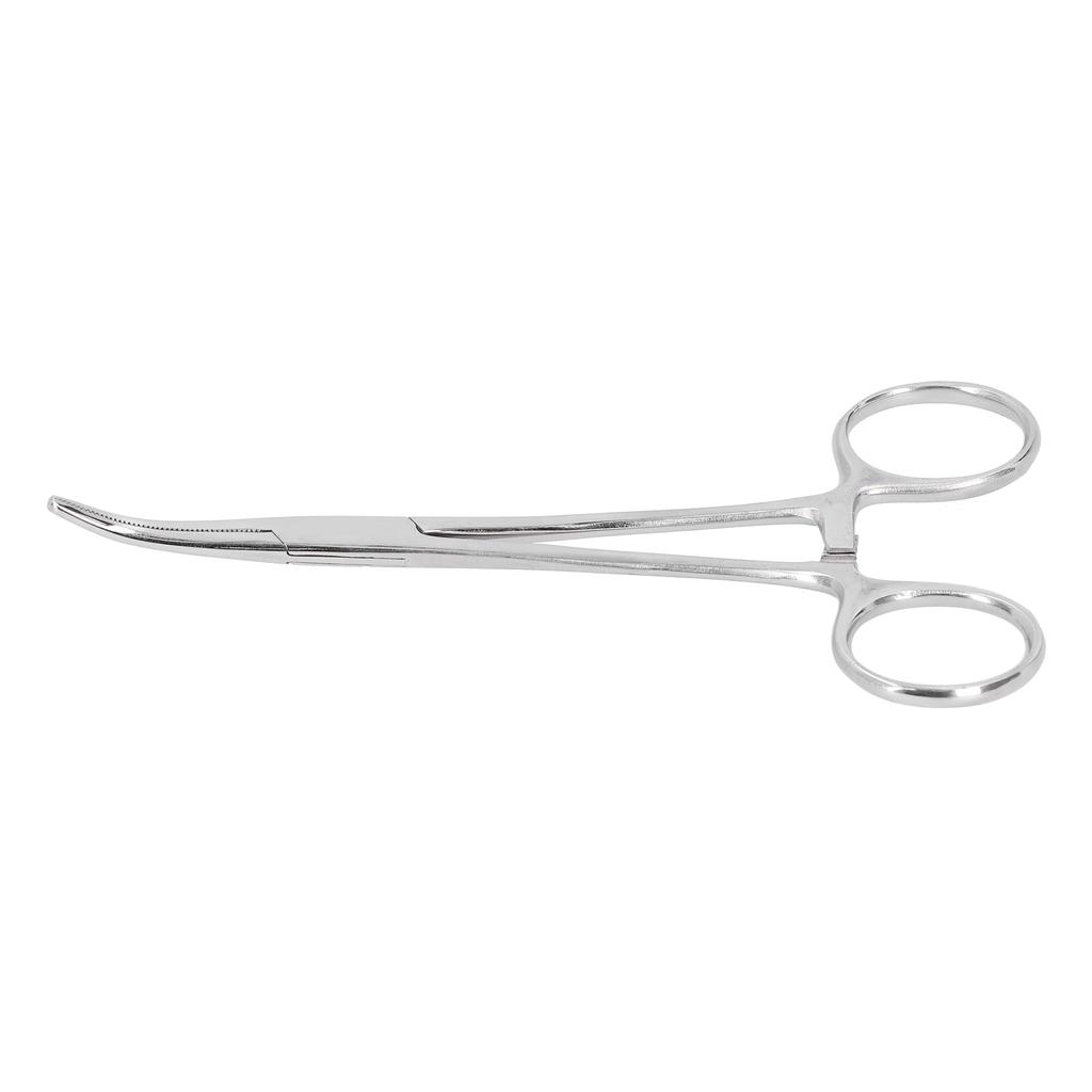 Hemostatic Forceps 14cm Stainless Steel Curved Tip Pliers Pet Hair Tweezers Livestock Supply