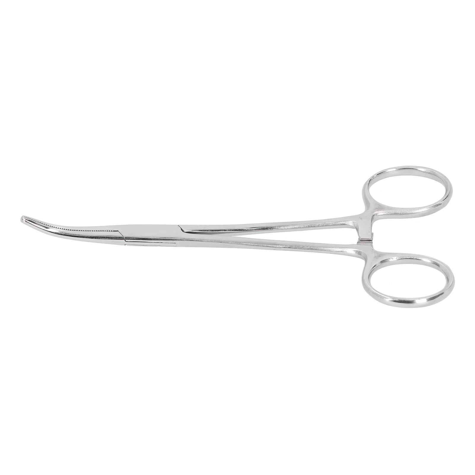 

Hemostatic Forceps 14cm Stainless Steel Curved Tip Pliers Pet Hair Tweezers Livestock Supply