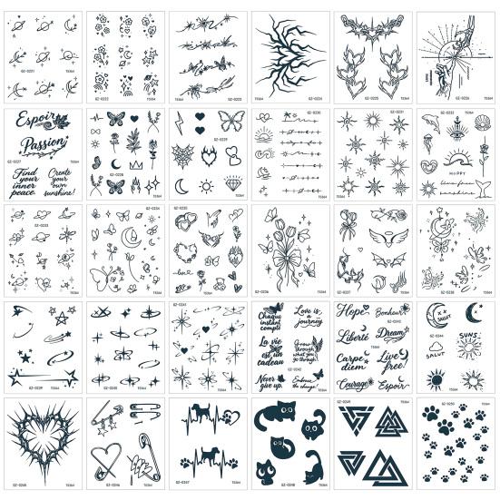 Yousheng 3Pcs Waterproof Tattoo Sticker for Men Women, Face Body Arm Chest Shoulder Thigh Waist Temporary Tattoo Decal, Long Lasting Body Art Fake