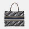 [Usato] Borsa Tote Media Tela Blu Ricamo Monogramma Borsa a Mano - Ottime Condizioni #7AWINR