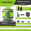 4D 12/16 Line New Green Light Laser Level Portable Self-Leveling Spirit Level 360° Horizontal and Vertical Cross Laser Projector