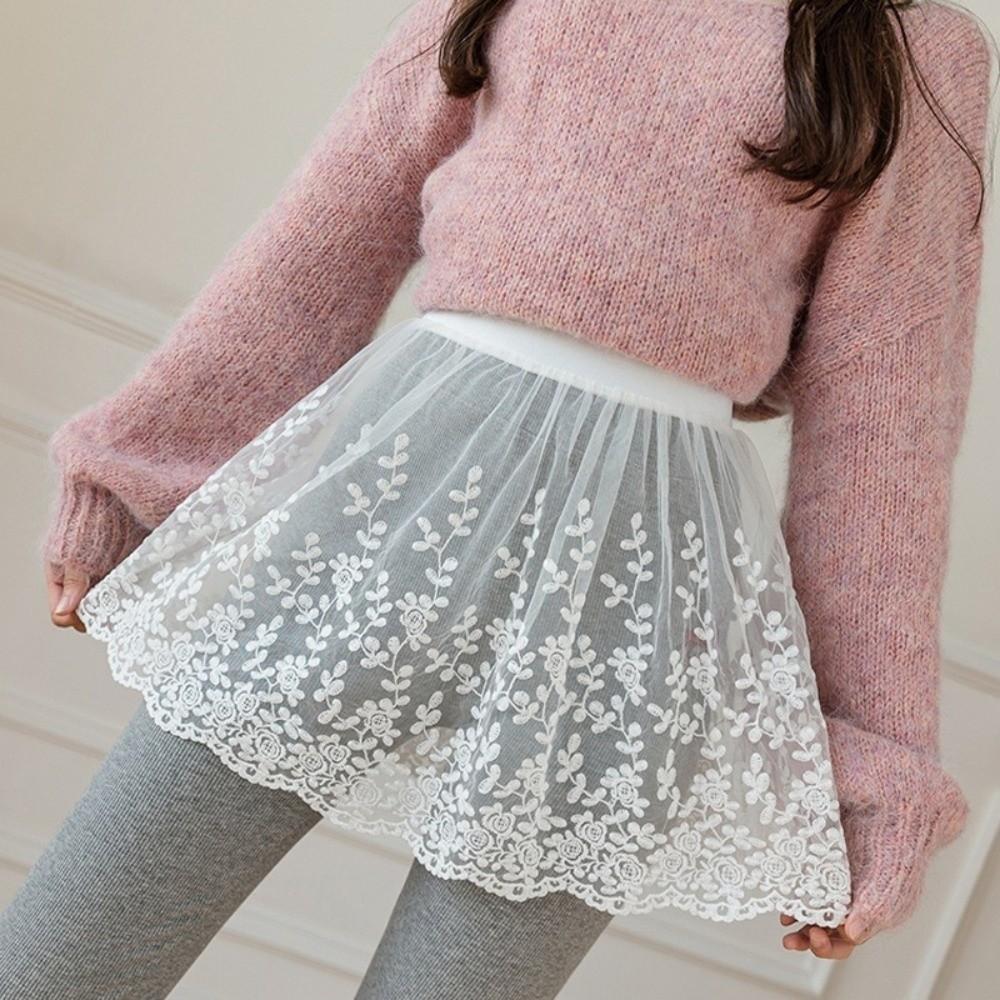 Transparent Lace Underskirt Slips High Waist Lining Petticoat Women  Spring