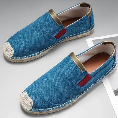 Pánske espadrilky Mužské priedušné plátenné ležérne topánky Pánske mokasíny Mužské ručne vyrábané Slamené tkané ploché topánky pánske vychádzkové tenisky
