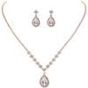Bright Diamond Zircon Water Drop Necklace Earrings Wedding Jewelry, Shooting Jewelry Set