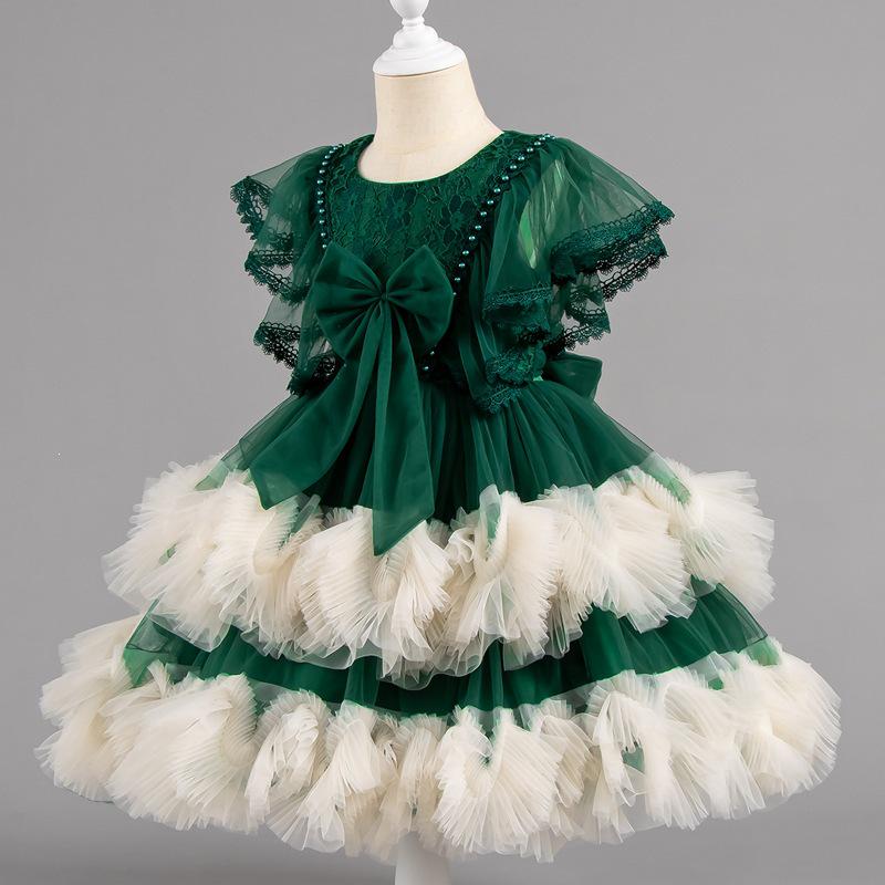 Little Flower Girl Tulle Princess Dress with Puffy Skirt - Children s Formal Evening Gown 130 cm