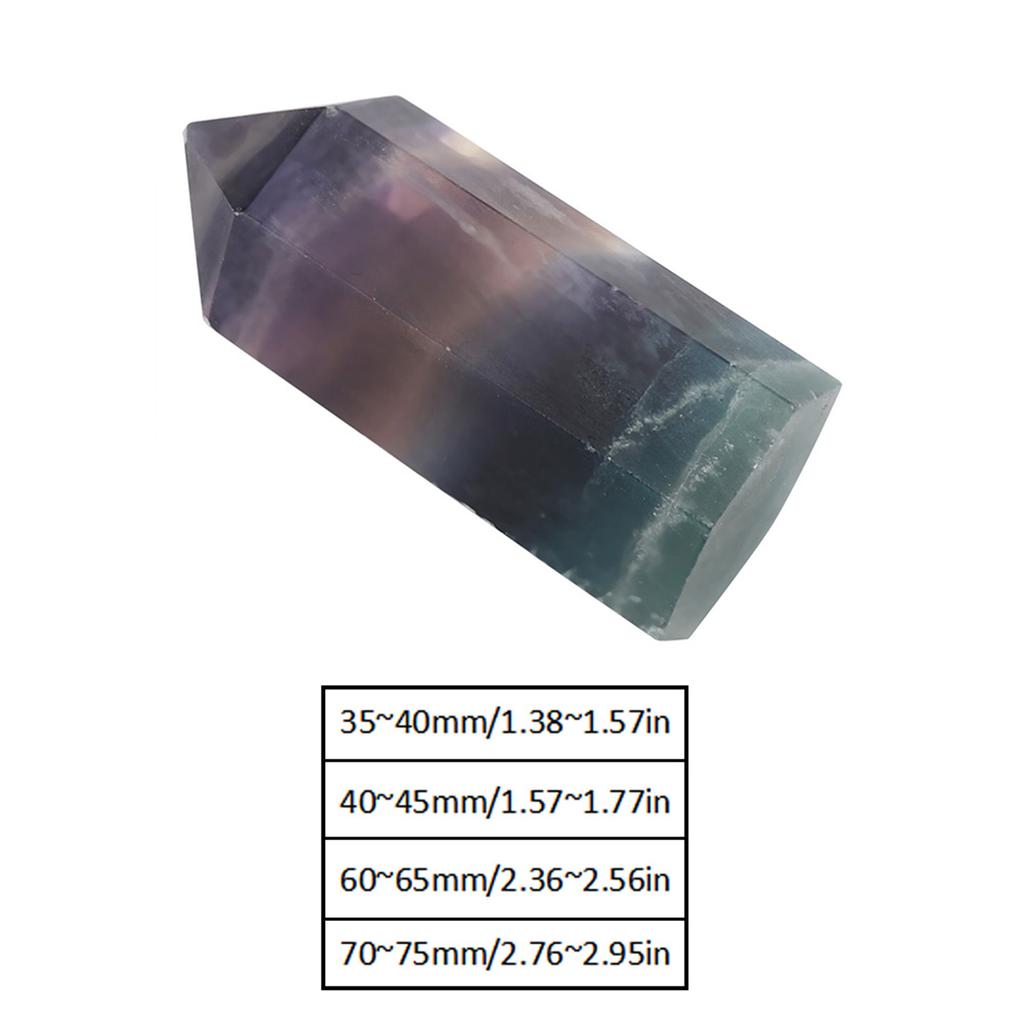 Natürlicher Fluorit-Quarzkristall, sechseckiger Zauberstab als Dekorationsornament (35-40 mm)