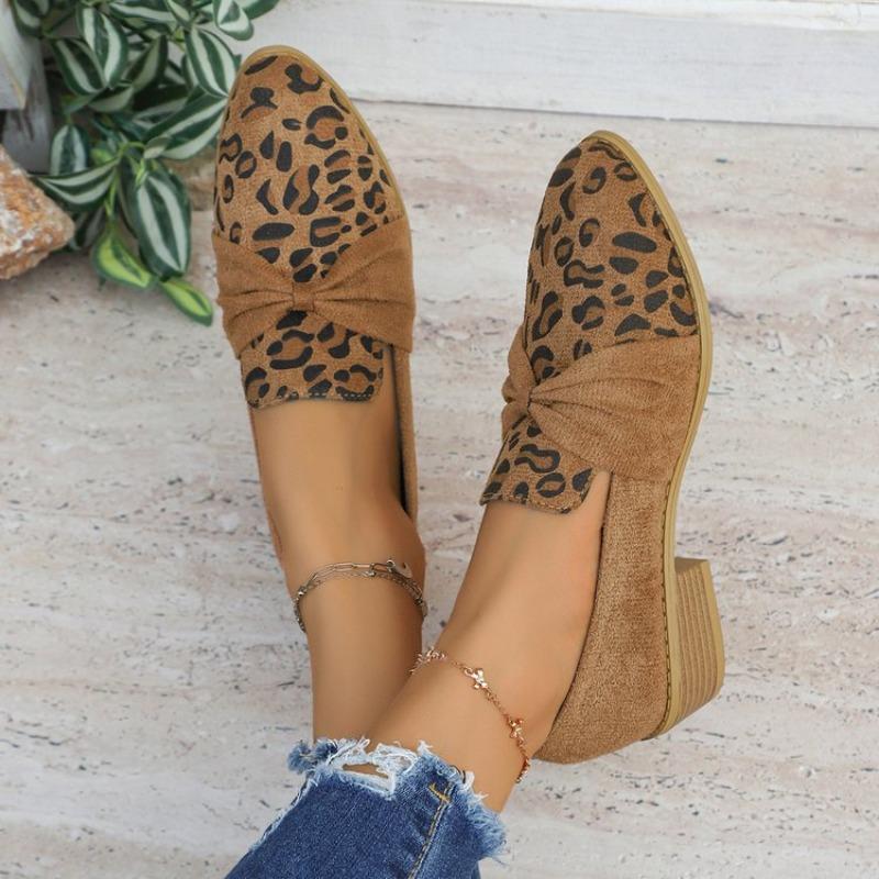 Fashion Trendy Leopard Loafers Trendy Women's Gold Delicate Single Shoes