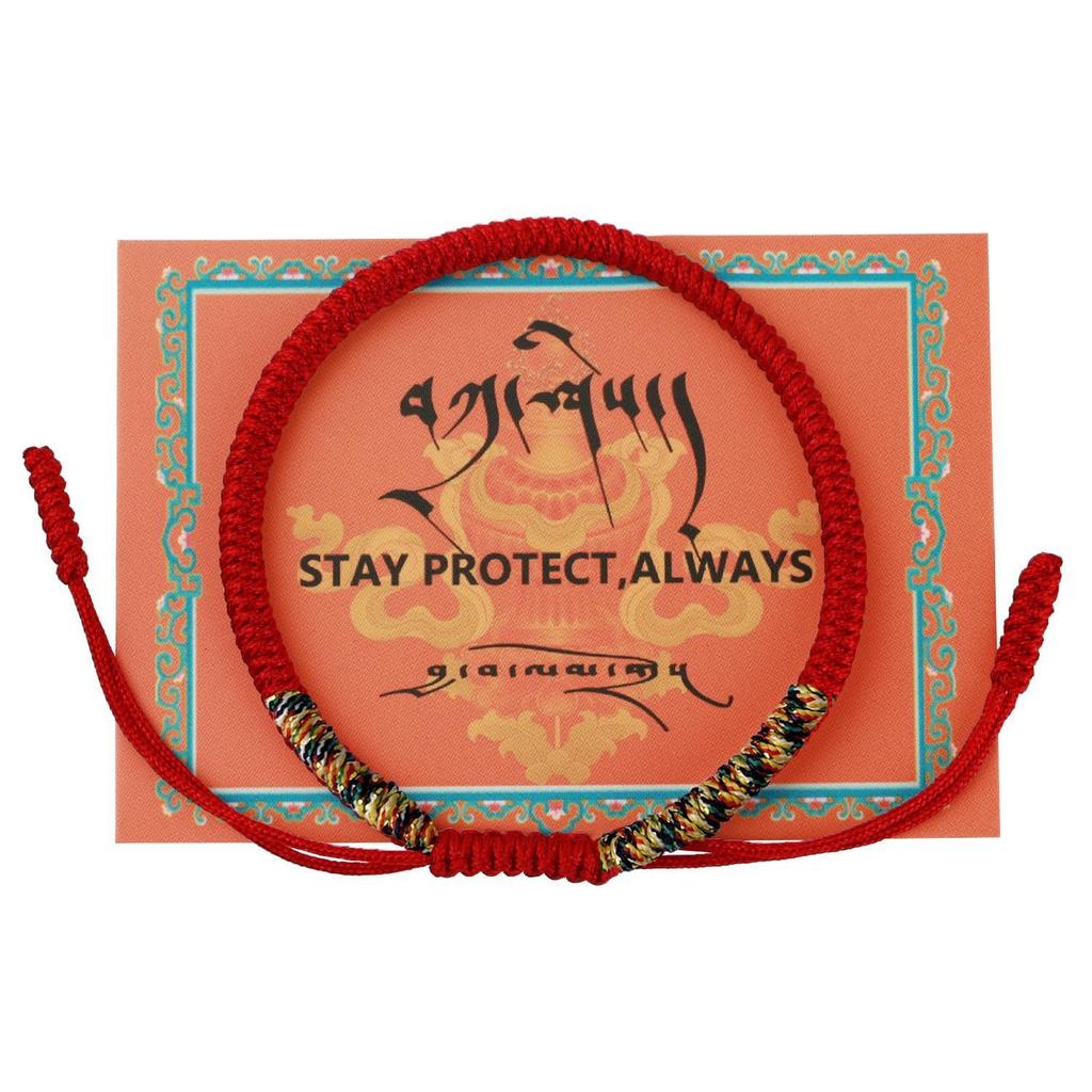 Diamond knot braided hand rope Adjustable monk body protection hand rope Xizang lucky blessing red braided hand rope