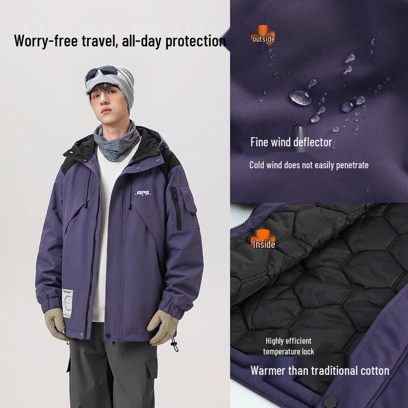 Boys' Winter Windproof Hooded Jacket