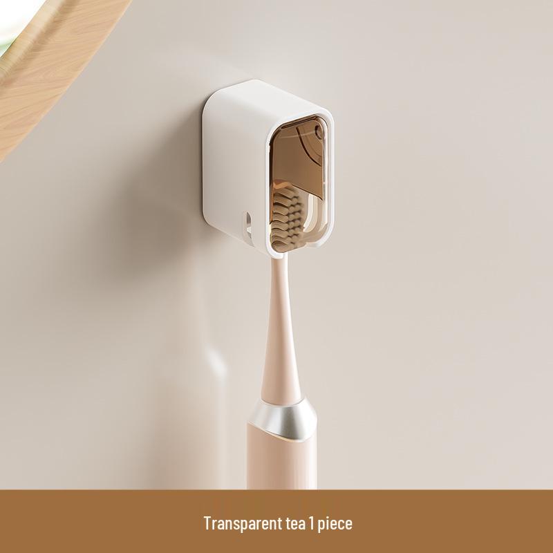 Wall-Mounted Punch-Free Dustproof Electric Toothbrush Holder and Organizer