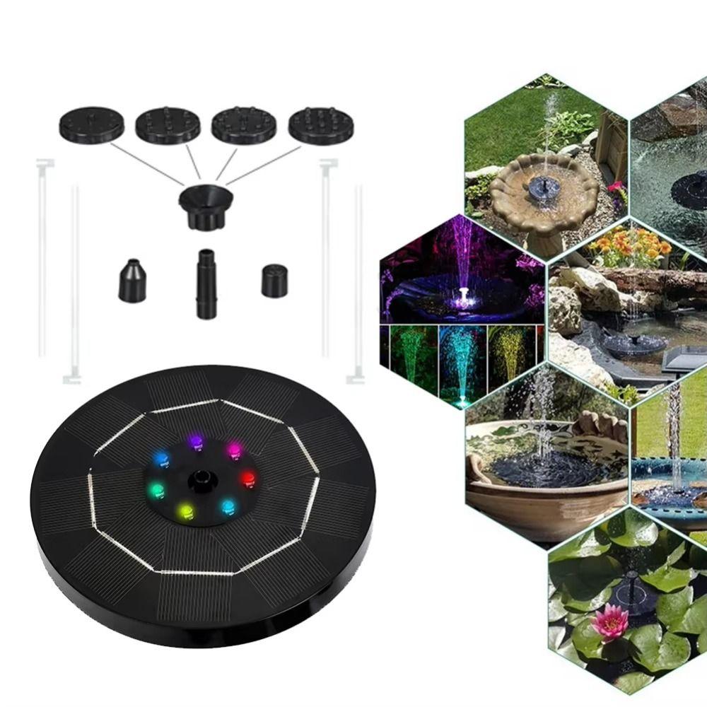 Energy-saving Fountain Water Pumps LED Colorful Light Solar Fountain Light  Indoor/Outdoor Use