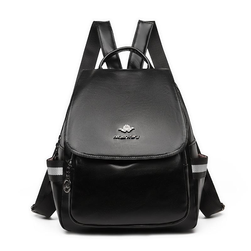 Schoolbag Fashion Backpack Women's 1011 New Korean Edition Student School Bag Large Capacity Women's Bag Tassel Outdoor Soft Leather Backpack
