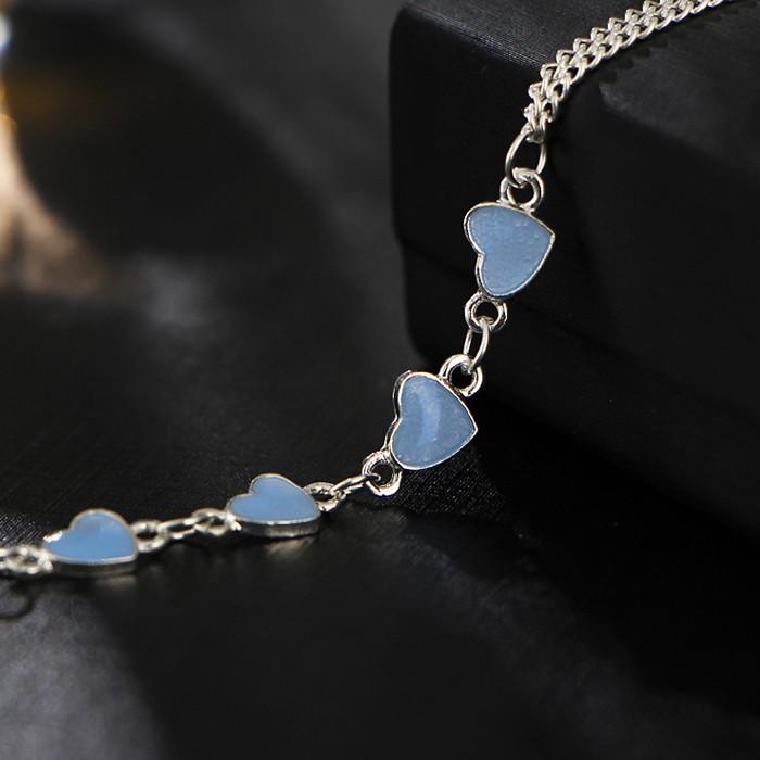 Romantic Personality Luminous Heart Pendant Bracelet Chain Anklet Adjustable Women Party Accessories