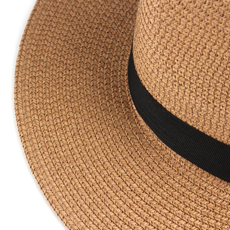 New summer men's and women's gender-neutral sunshade straw hat fashion sunscreen UV protection straw Panama top hat