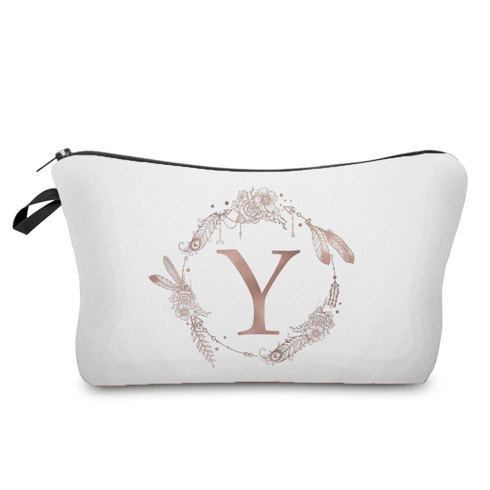 Women letter Print Cosmetic Bag Toiletries Organize Travel Storage Case