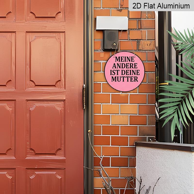 2D Flat German Retro Aluminum Wall Decorations in Various Sizes. A Humorous "My Other Half Is Your Mom" Slogan Makes for A Funny Gift for Friends
