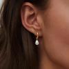Trendy Simulation Pearl Dangle Drop Hoop Earrings Irregular Knot Studs Hypoallergenic Earrings