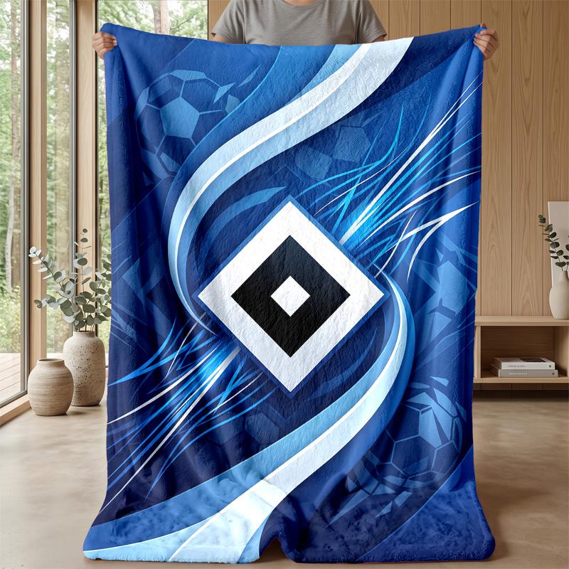 Hamburger SV Football Print Flannel Blanket, Soft Warm Lightweight Throw Blanket for Sofa Bed Camping
