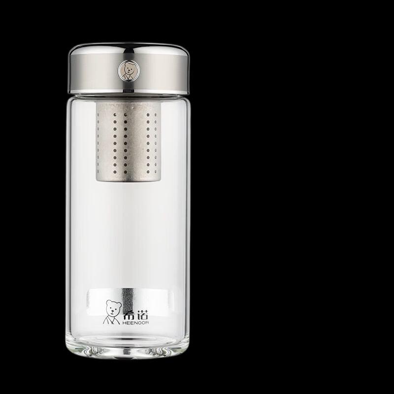 HEENOOR Double Wall Glass Tea Bottle with Infuser