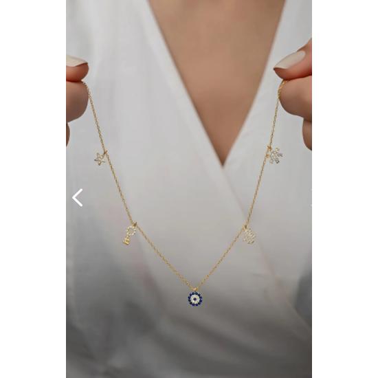 Halskette aus 925 Karat Glücksgold und Silber