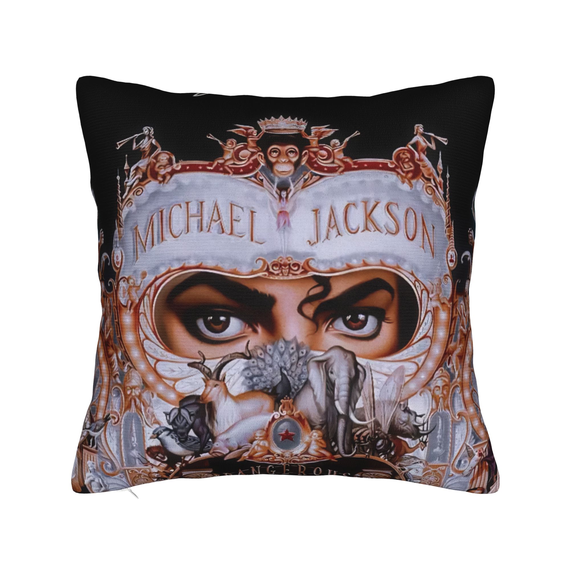 Tonnika Chen Unisex Mj Michael Jackson Pillowcase Printed Polyester Cushion Cover Decoration Pillow Case Cover Home Square 40*40Cm