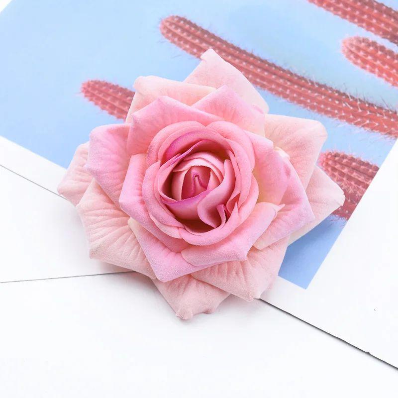 10CM Big Rose Artificial Flower Outdoor Garden Home vase table Decoration Wreaths Wedding arch bridal bouquet DIY Accessories