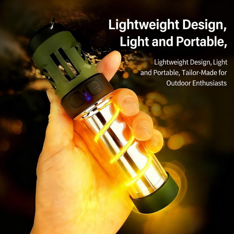 Plastic 5 Setting Camping Lamp with Adjustable Brightness Easy to Operate for Night Walks Campgrounds Home Power Outages
