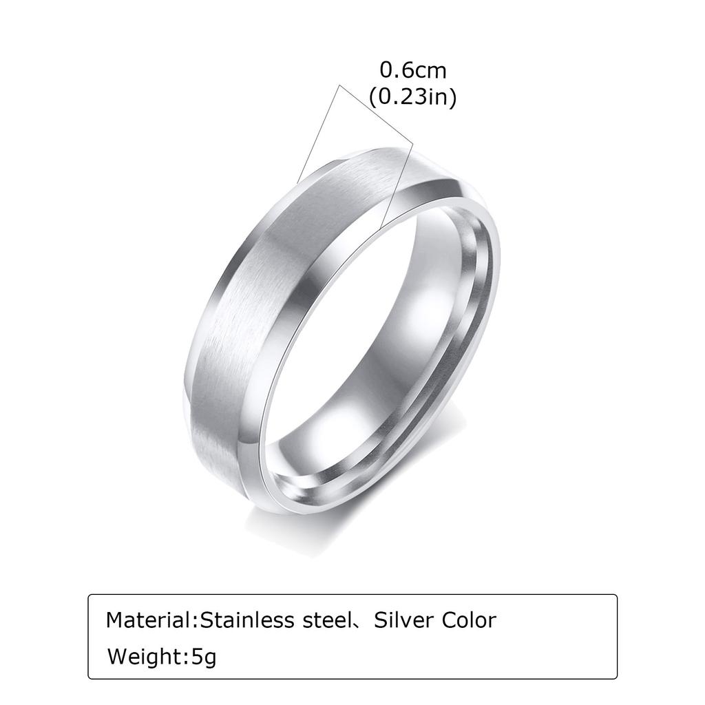 6mm 8mm Stainless Steel Rings Gold Color Brushed Surface Wedding Ring for Men Women Couple Engagement Finger Jewelry Gifts