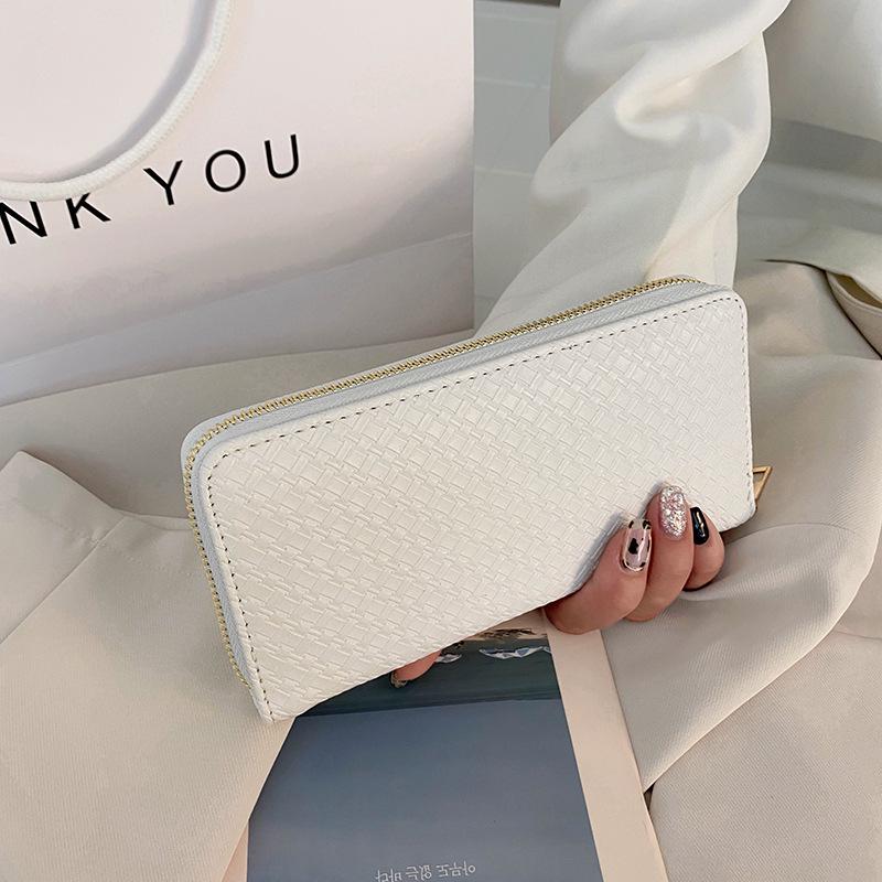 

2025 Korean Style Women s Medium-Long PU Embossed Wallet with Multi-Card Slots and Coin Purse белый
