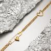 Adjustable Stainless Steel Paper Clip Inspired Heart Necklace For Women Fashion Jewelry Daily Wear Collarbone Chain