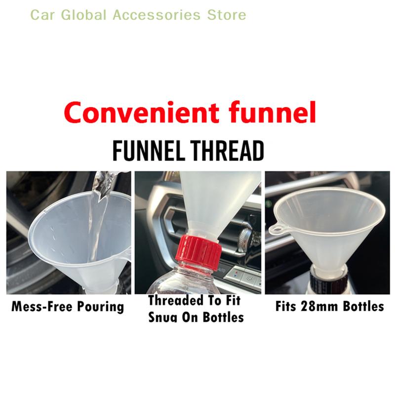 28MM Fill Threaded Funnel - Twist On Empty Spray Bottle Refill Liquid Oils Powders For Home Car Detailing