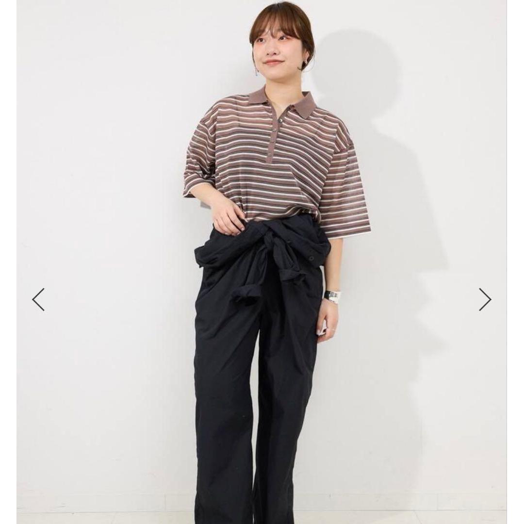 sheer knit polo shirt