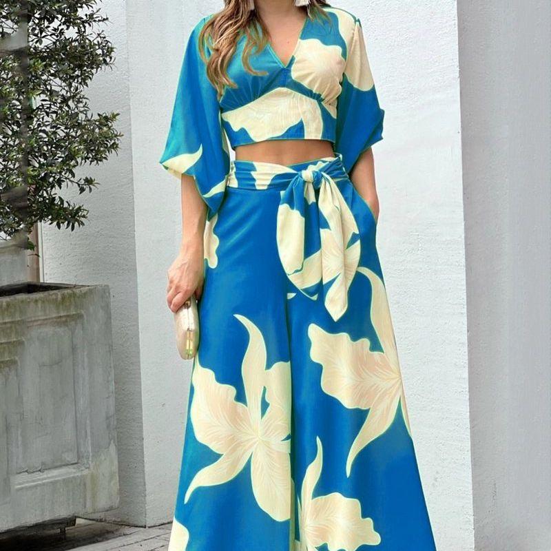 

2023 Print Temperament Commuting High Waist Casual Suit White line L