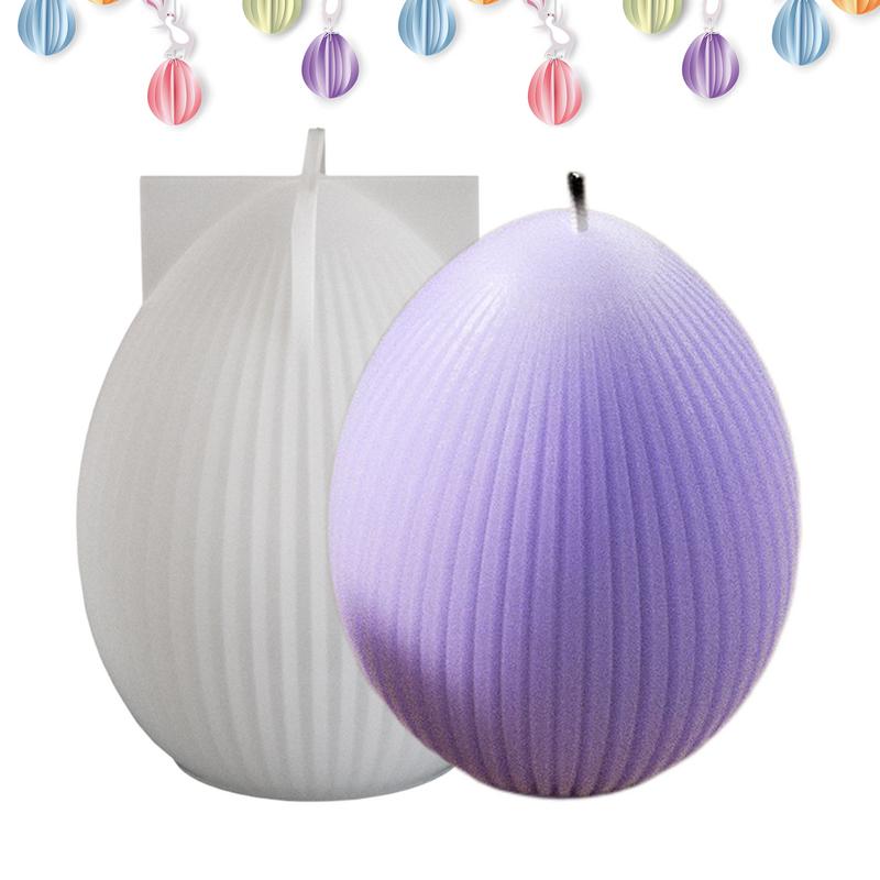 DIY Oster-Serie Silikonform 3D Gestreiftes Ei Gerader Ohrhase Kürbis Diamantmuster Hase Duftkerze Gips