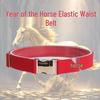 Unisex Red Leather Waist Belt - Horseshoe Design, Comfortable & Seamless for Jeans