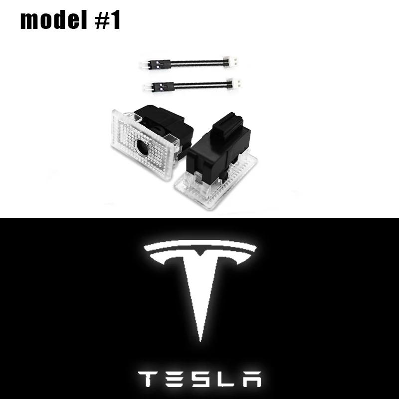 

Car Sticker 2025 New Tesla 2Pc Led Car Door Welcome Lights For Model 3 Model X S Model Y Logo Projector Ghost Shadow Lamp Auto S For Tesla