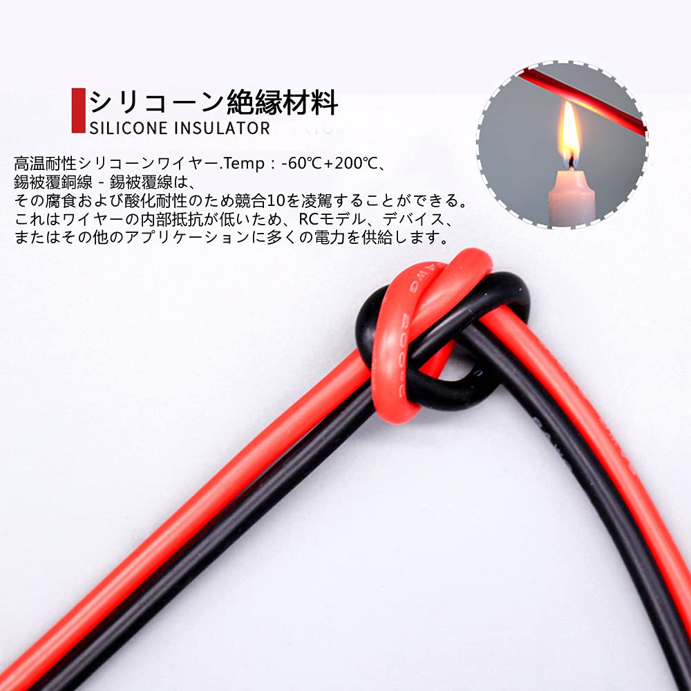 Silikonový drát 12 AWG (4m černé a 4m červené) - Měkký, Flexibilní, Nízká impedance, 12AWG Silikonový drát s 680 prameny 0,08mm měděného drátu (pro RC